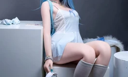 实拍分享｜女娲娃娃蓝发二次元甜妹，次元少女落地现实
