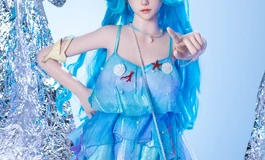 女娲doll ：冰熙（深海人鱼精灵女娲娃娃｜冰蓝长发琉璃蓝瞳，全套海洋配饰配齐，水光